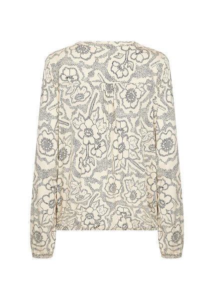 FLORAL V NECK LONG SLEEVE TOP Top SOYACONCEPT 