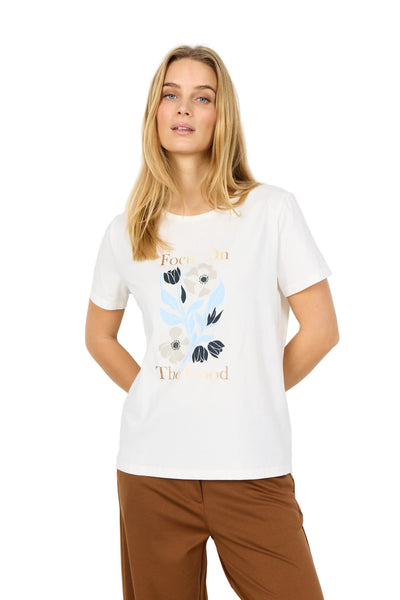 FLOWER DESIGN COTTON T SHIRT T-Shirt SOYACONCEPT S Black 