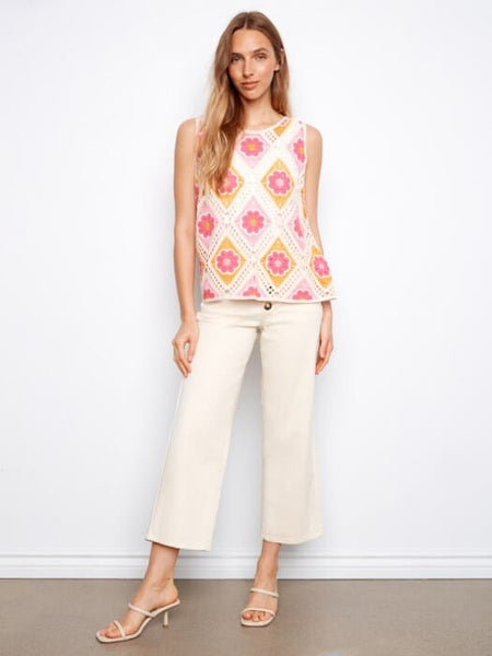 FLOWER SLEEVELESS CROCHET TOP Top Charlie B 