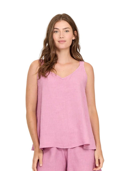 FLOWY SLEEVELESS LINEN TOPS Top Pistache 