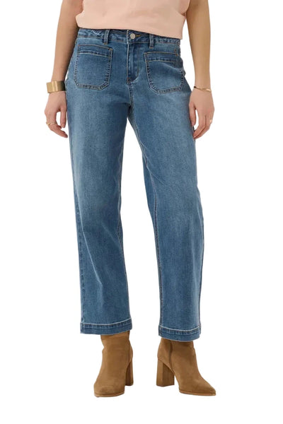 FRONT POCKET ANKLE LENGTH LIGHT WEIGHT JEAN Jeans CREAM 27 Blue 