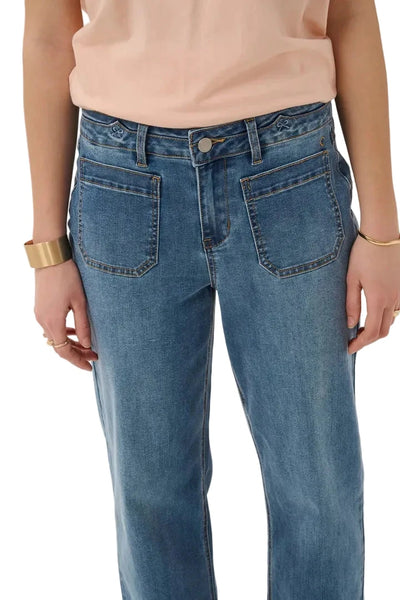 FRONT POCKET ANKLE LENGTH LIGHT WEIGHT JEAN Jeans CREAM 