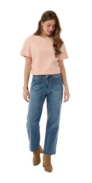 FRONT POCKET ANKLE LENGTH LIGHT WEIGHT JEAN Jeans CREAM 