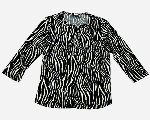 FRONT POCKET ZEBRA PRINTED TOP Top Bali 