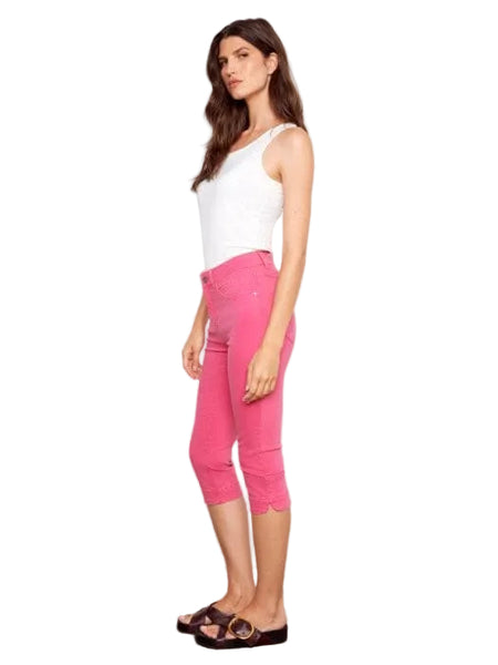 FUCHSIA TWILL CAPRI PANTS Pants Charlie B 