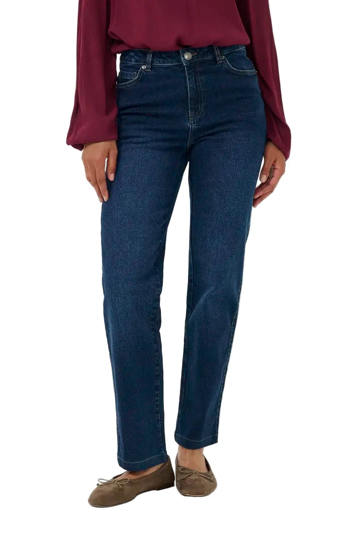 FULL LENGTH REGULAR WAIST STRAIGHT LEG DARK WASH JEAN Jeans KAFFE 27 Blue 