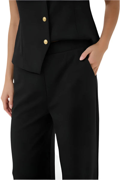 FULL LENGTH STRAIGHT LEG BLACK PANT Pants CREAM 