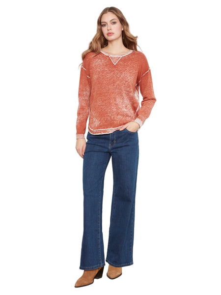 GINGER LONG SLEEVE CREW NECK VINTAGE REVERSE PRINT SWEATER SWEATER Charlie B 