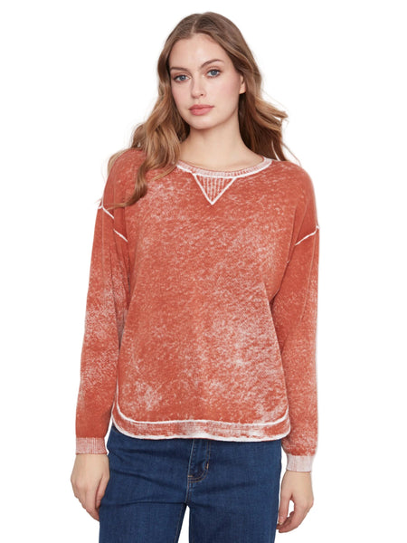GINGER LONG SLEEVE CREW NECK VINTAGE REVERSE PRINT SWEATER SWEATER Charlie B 