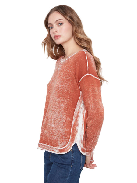 GINGER LONG SLEEVE CREW NECK VINTAGE REVERSE PRINT SWEATER SWEATER Charlie B 