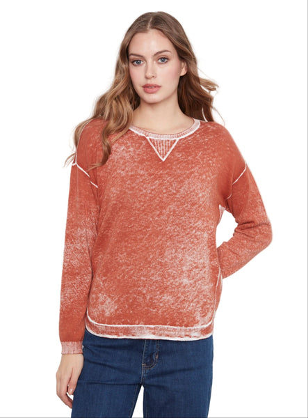 GINGER LONG SLEEVE CREW NECK VINTAGE REVERSE PRINT SWEATER SWEATER Charlie B S Ginger 