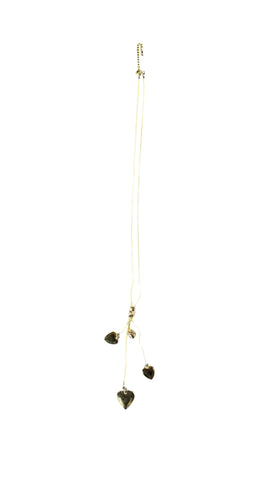GOLD MULTI HEART DROP CLUSTER LONG NECKLACE Necklaces FashionWear Collection Gold 