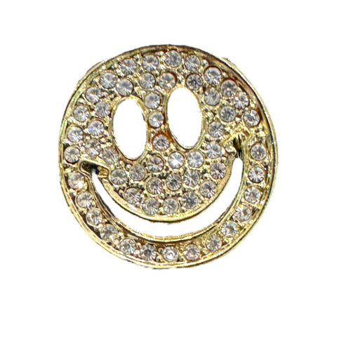 GOLD SMILEY FACE BROOCH Brooch FashionWear Collection 