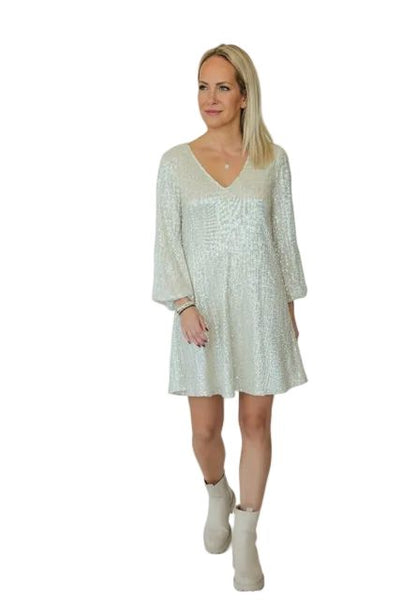 GOLD VNECK FLOWY COCKTAIL DRESS Dress FashionWear Collection 