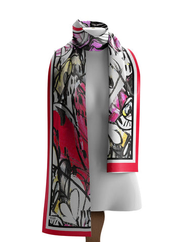 GRAFFITI MULTI HEART SCARF Scarf Dolcezza Graffiti Mult Heart 