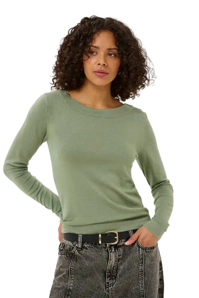 GREEN LONG SLEEVE SWEATER Top Kaffe XS Green 