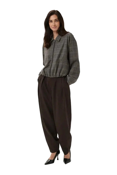 GREY CHECK CROP JACKET Coats & Jackets CULTURE 