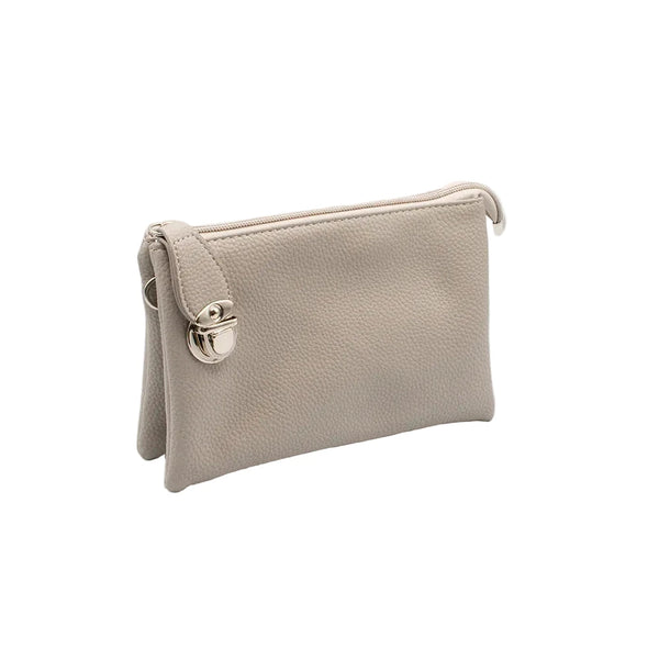 GREY CROSSBODY BAG WITH MULTI POCKETS & REMOVABLE ADJUSTABLE STRAP Handbag FashionWear Collection OS Grey 