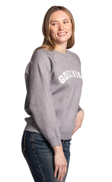 GREY GOOD VIBES COZY SWEATER SWEATER Pink Martini 
