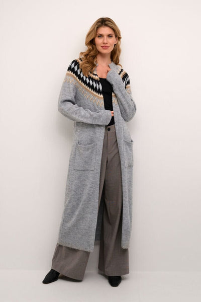 GREY KNIT LONG CARDIGAN Cardigan CULTURE 