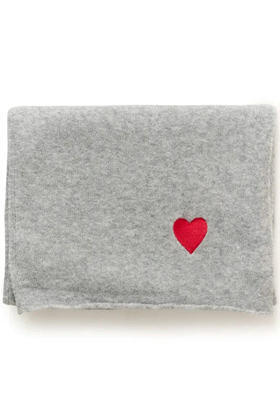 GREY SCARF WITH RED HEART CULTURE 