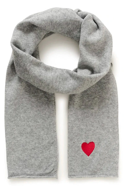 GREY SCARF WITH RED HEART CULTURE Grey 