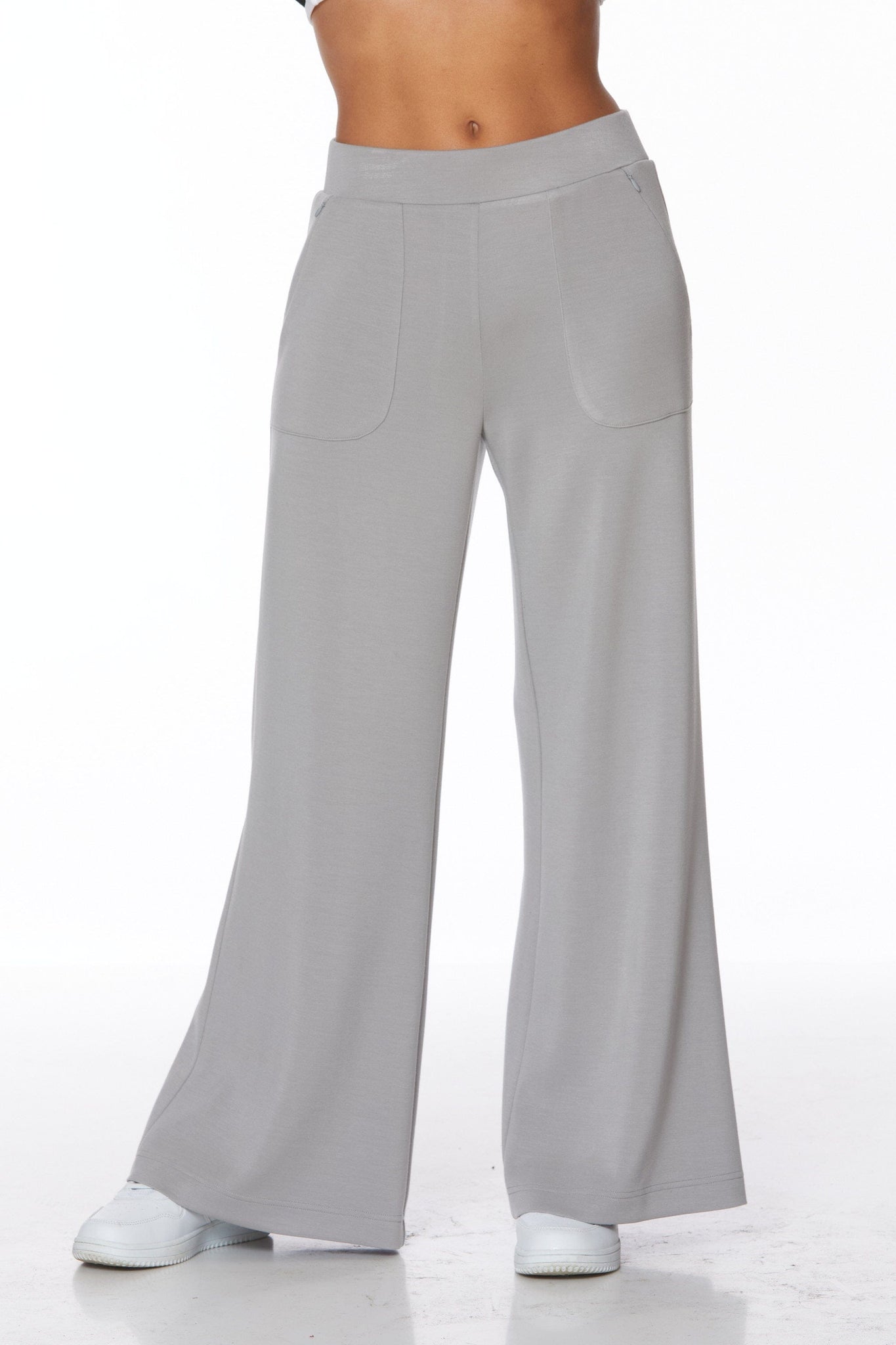 GREY WIDE LEG MODAL ELASTIC WAIST PANT pant Melissa Paige 