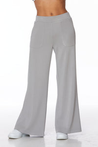 GREY WIDE LEG MODAL ELASTIC WAIST PANT pant Melissa Paige 