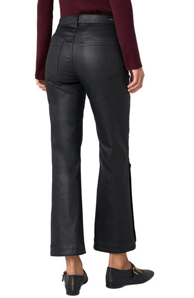 HANNAH CROP FLARE WITH BUTTONED SLIT BLACK COATED PANT Pants Liverpool 