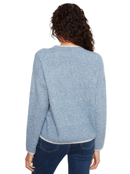 HEART EMBROIDERED MOCK NECK DROP SHOULDER SWEATER SWEATER Charlie B 