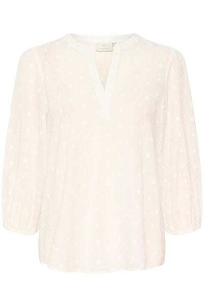 HEART EMBROIDERED OFF WHITE COTTON BLOUSE Blouse Kaffe 