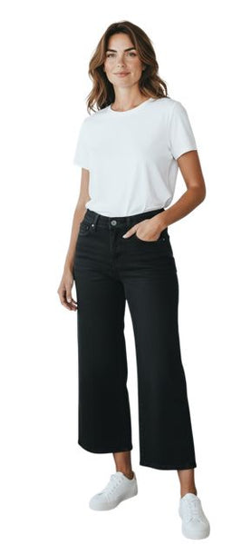 HIGH RISE WIDE LEG BLACK STRIDE JEAN Jeans Liverpool 