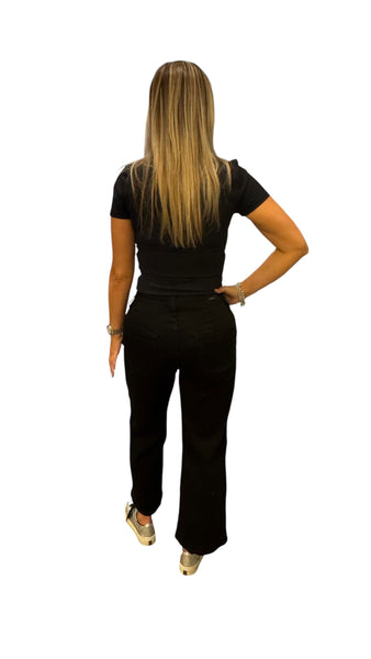 HIGH RISE WIDE LEG BLACK STRIDE JEAN Jeans Liverpool 