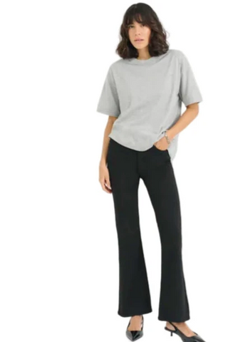 HIGH WAIST FULL LENGTH FLARED 30 INCH LEG BLACK JEAN Pant Kaffe 