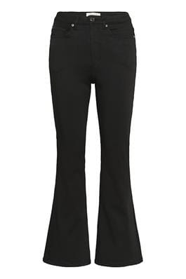 HIGH WAIST FULL LENGTH FLARED 32 INCH LEG BLACK JEAN Pant Kaffe 