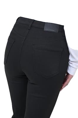 HIGH WAIST FULL LENGTH FLARED 32 INCH LEG BLACK JEAN Pant Kaffe 