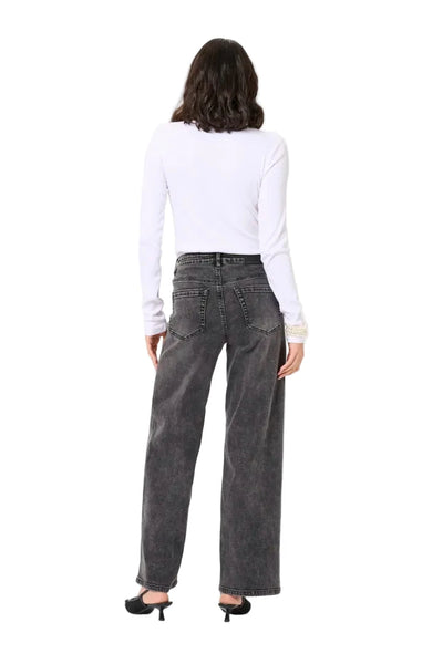 HIGH WAIST FULL LENGTH WIDE LEG GREY VINTAGE JEAN Jeans KAFFE 