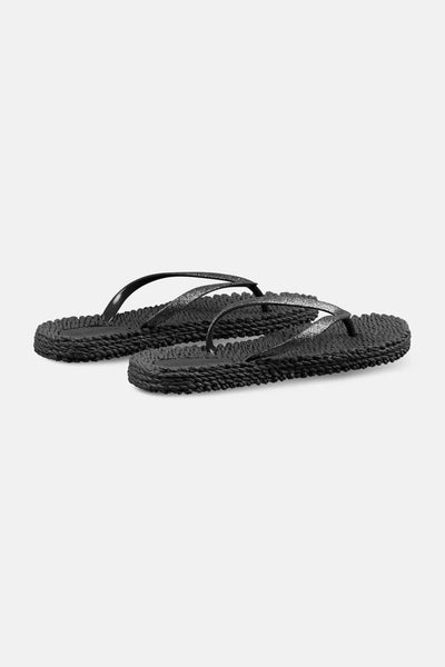 ILSE JACOBSEN BLACK GLITTER STRAP FLIP FLOP SHOES Shoes Ilse Jacobsen 