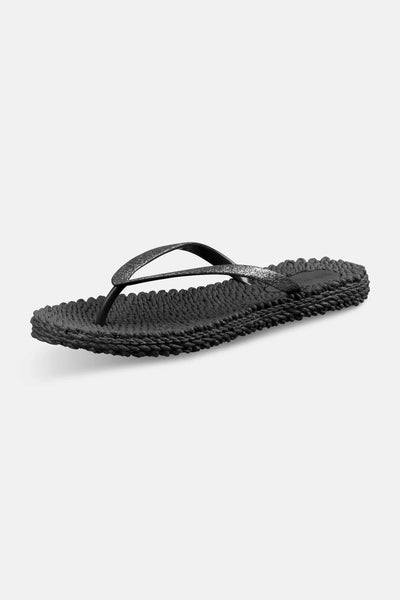 ILSE JACOBSEN BLACK GLITTER STRAP FLIP FLOP SHOES Shoes Ilse Jacobsen 