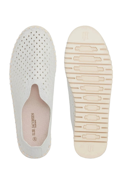 ILSE JACOBSEN GLITTER WHITE TULIP FLAT SHOES Shoes Ilse Jacobsen 