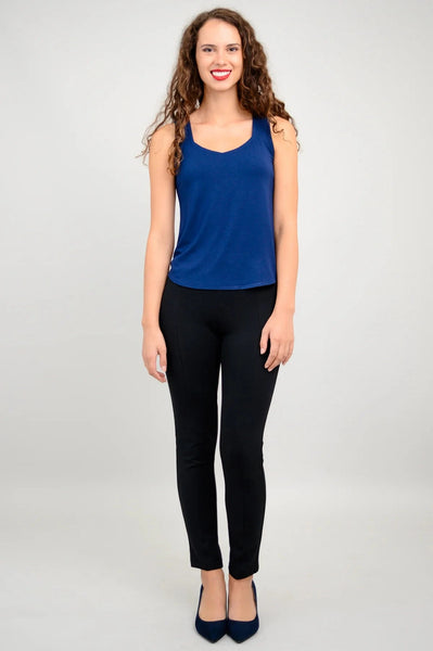 INDIGO BLUE BAMBOO SWEETHEART NECK TANK TOP Top Blue Sky 