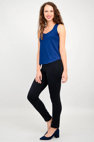 INDIGO BLUE BAMBOO SWEETHEART NECK TANK TOP Top Blue Sky 