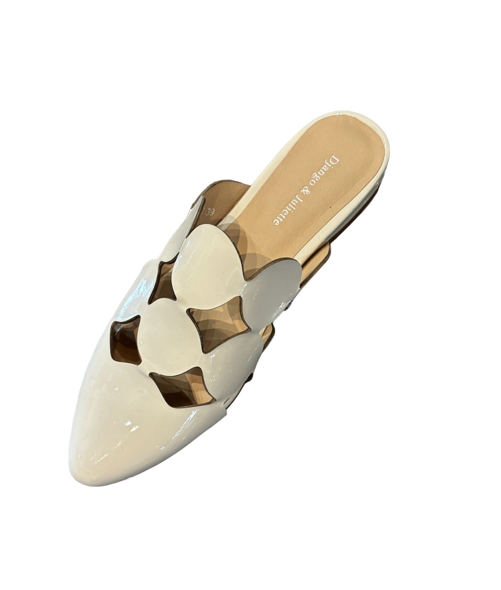 IVORY CUTOUT LEATHER MULE Sandal Django & Juliette 39 Ivory 