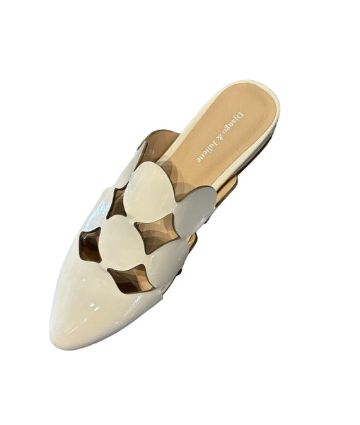 IVORY CUTOUT LEATHER MULE Sandal Django & Juliette 39 Ivory 