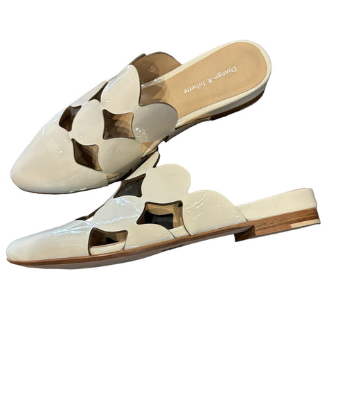 IVORY CUTOUT LEATHER MULE Sandal Django & Juliette 