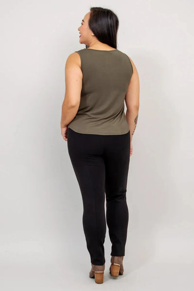 KHAKI BAMBOO SWEETHEART NECK TANK TOP Top Blue Sky 