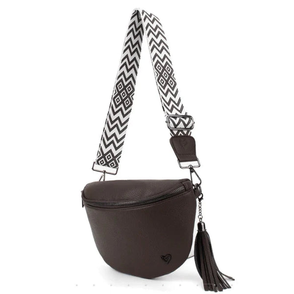 KIMBERLEY VEGAN LEATHER CHOCOLATE CROSSBODY Handbag prenelove 
