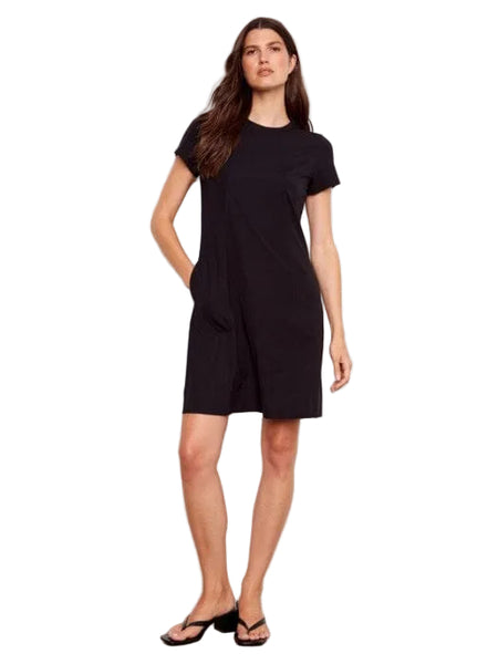 KNEE LENGTH BLACK DRESS WITH SIDE POCKETS Dresses Charlie B 