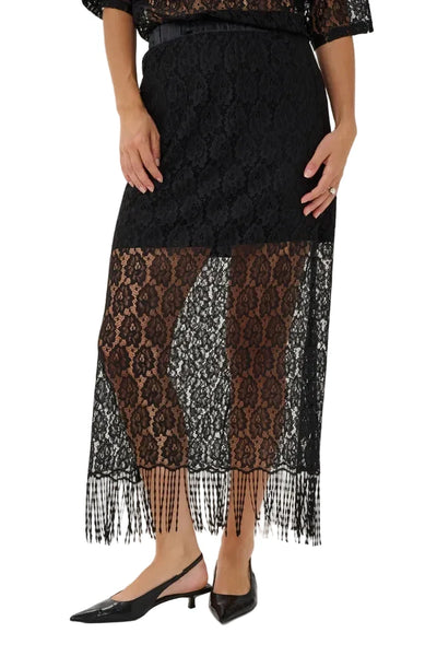 LACE SKIRT WITH FRINGE HEMLINE skirts Kaffe 