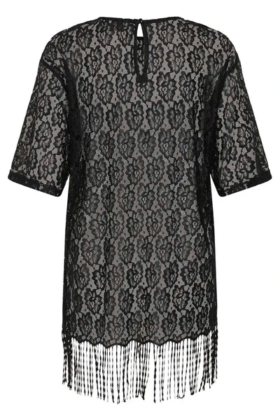 LACE TUNIC WITH FRINGE HEMLINE Blouse Kaffe 